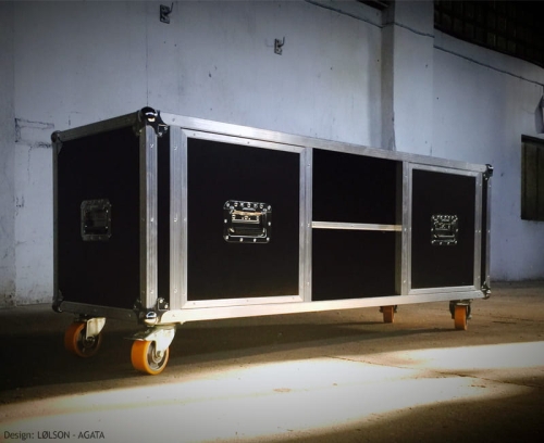 Komoda Tournée Flightcase Style 150 x 50 x 50 cm Black-Film-Mat